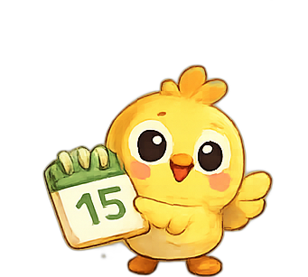 Yuvora mascot holding a calendar